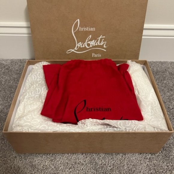 *NIB* Sz 8.5 Nude Christian Louboutin slide sandal, clear PVC & patent leather - Picture 2 of 10